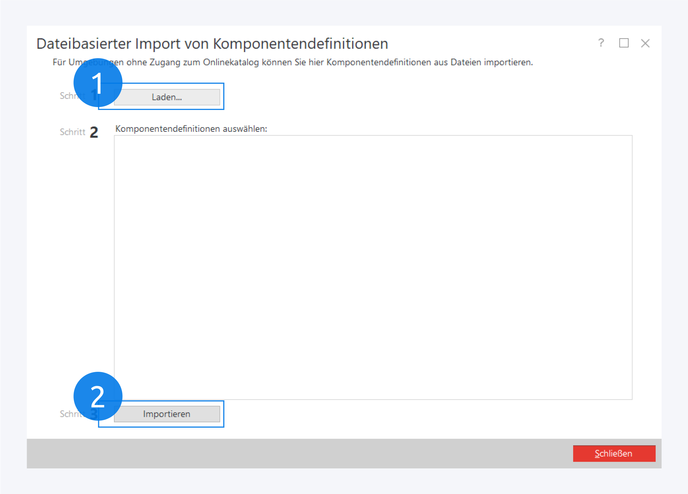 Komponentendefinitionen Aus Datei Importieren